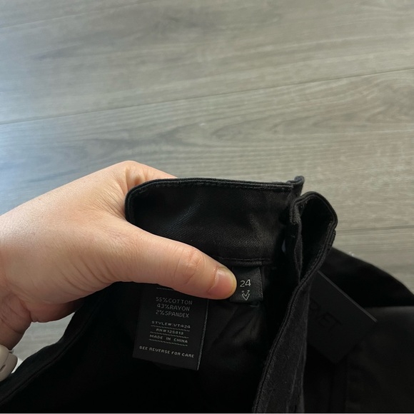 New Vervet Black Womens Crop Skinny Fit Fringe Hem Jeans Size 24 Stretch - Picture 6 of 10